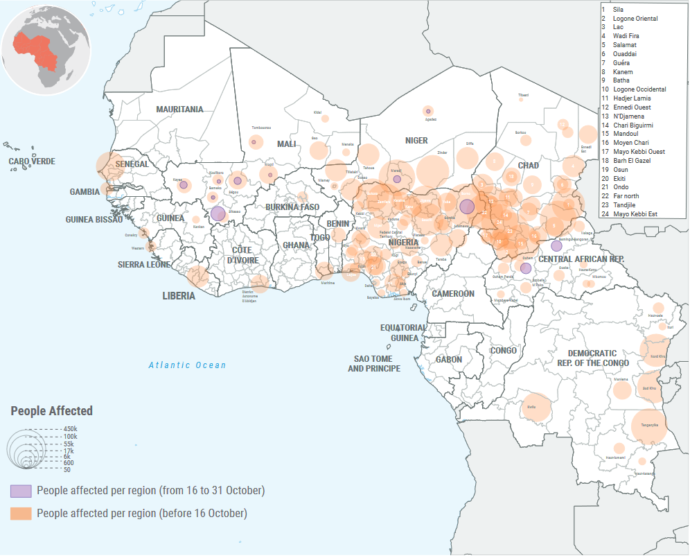 Flooding West- and Central Africa